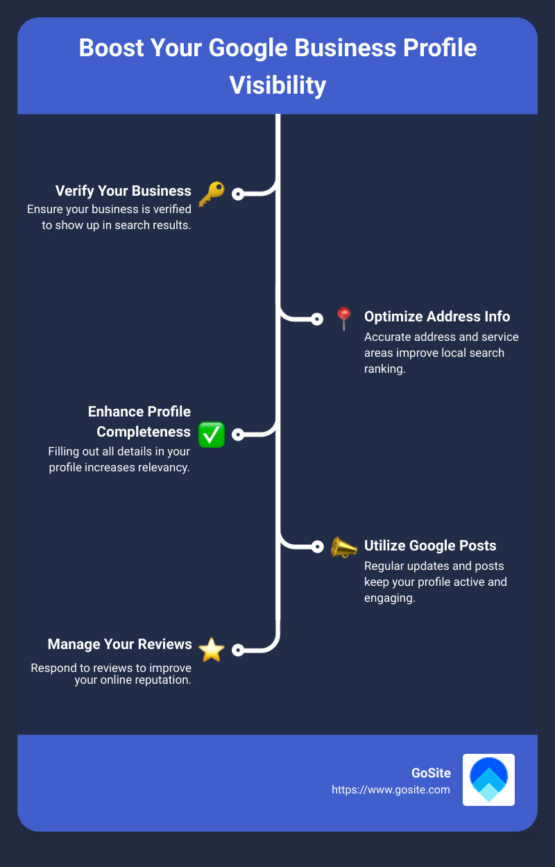 Detailed infographic explaining the importance of Google Business Profile and common reasons for visibility issues - why is my google business not showing up infographic infographic-line-5-steps
