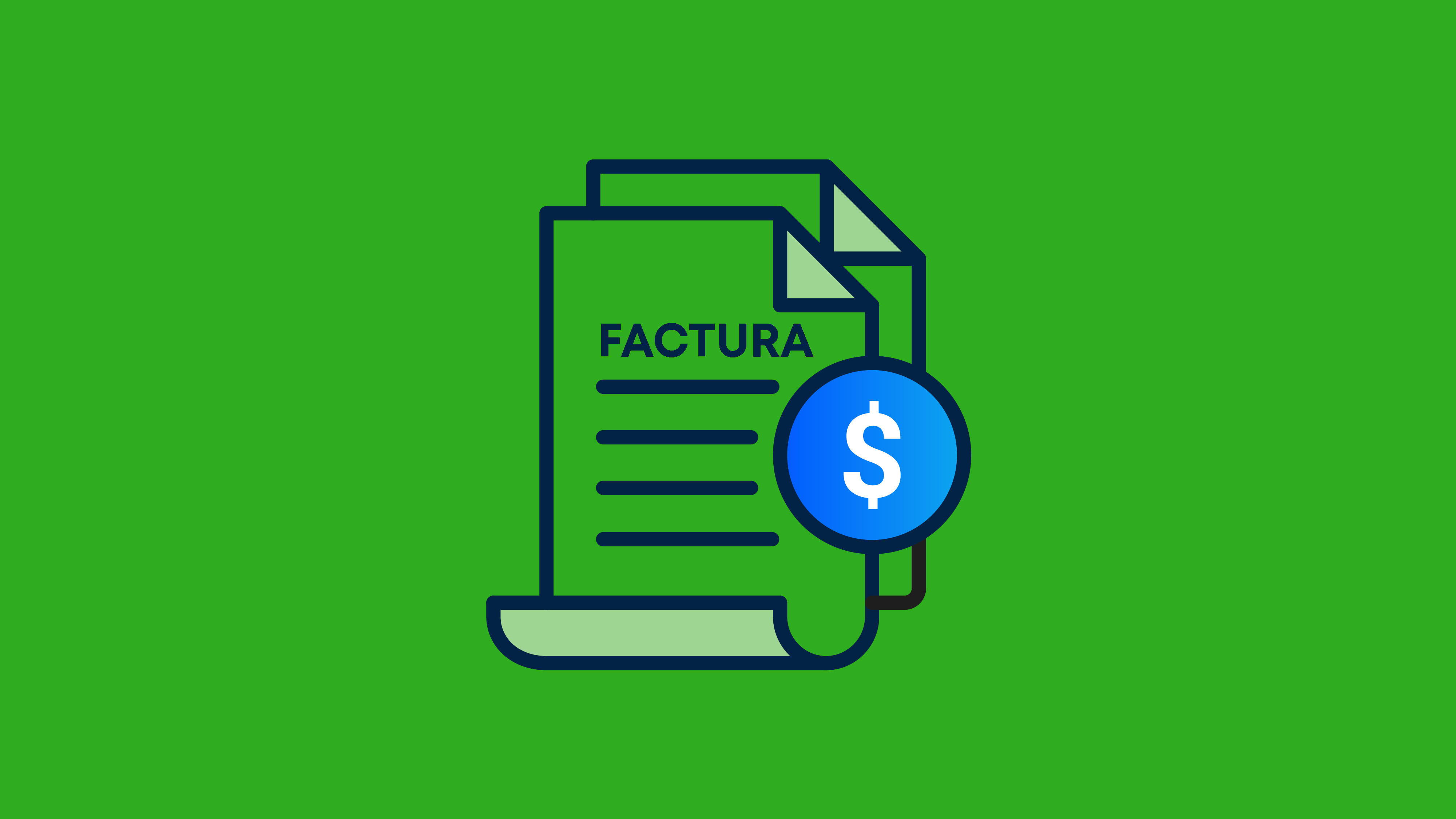 Ilustracion de una factura con el signo de dolar.