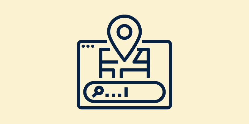 Ilustracion de Busqueda de Negocio en Google Maps